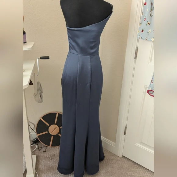 Amsale Kaia One Shoulder Dress In Amethyst Navy Size 2 - Picture 5 of 9